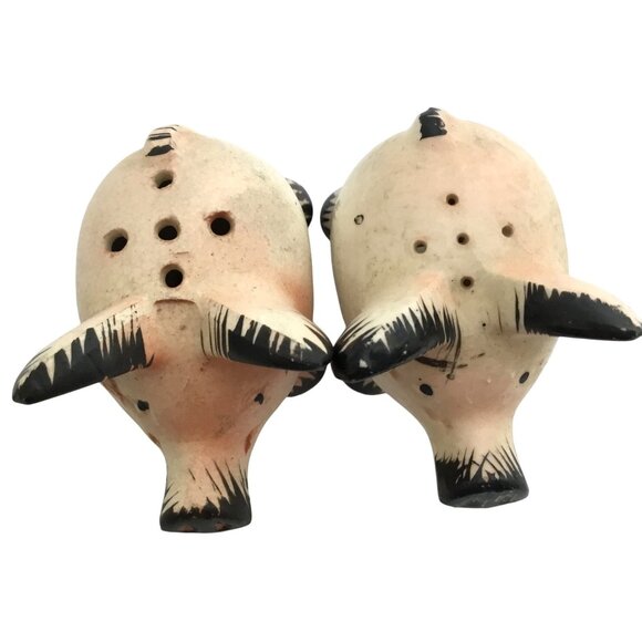 Vintage Japanese Pig Salt & Pepper Shaker Set – Pink & Black Ceramic, 1950s - Picture 2 of 10
